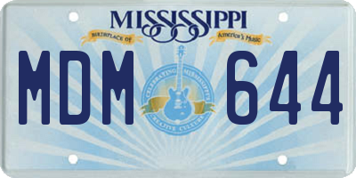 MS license plate MDM644