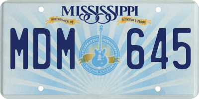 MS license plate MDM645