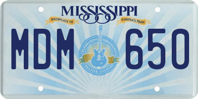 MS license plate MDM650