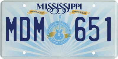 MS license plate MDM651