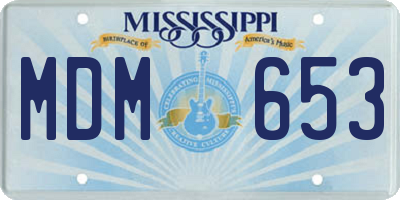 MS license plate MDM653