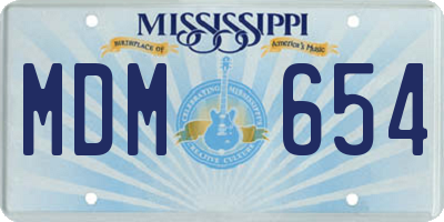 MS license plate MDM654