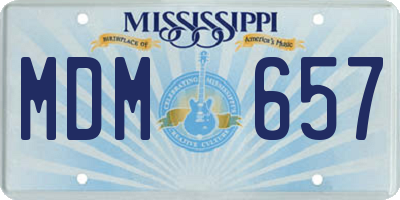 MS license plate MDM657
