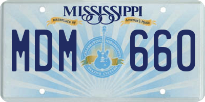 MS license plate MDM660