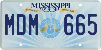 MS license plate MDM665