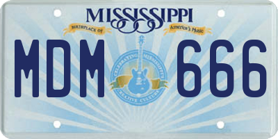 MS license plate MDM666