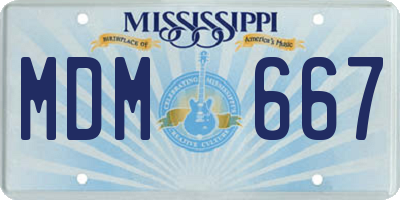 MS license plate MDM667