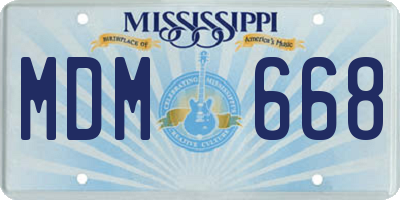 MS license plate MDM668