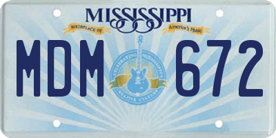 MS license plate MDM672