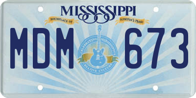 MS license plate MDM673