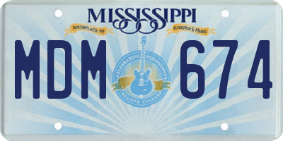 MS license plate MDM674