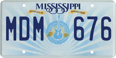 MS license plate MDM676