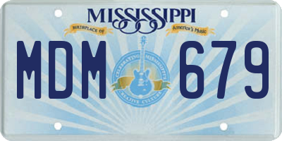 MS license plate MDM679