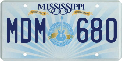 MS license plate MDM680