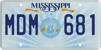 MS license plate MDM681