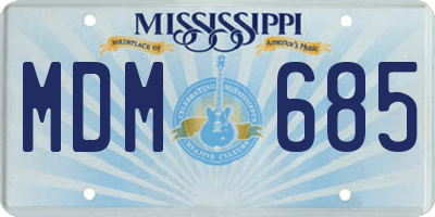 MS license plate MDM685