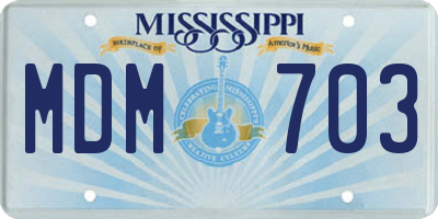 MS license plate MDM703