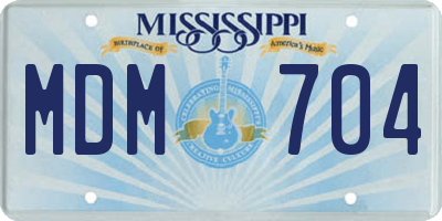 MS license plate MDM704