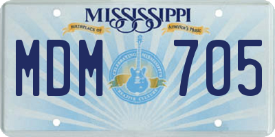 MS license plate MDM705