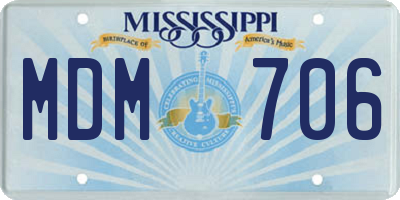 MS license plate MDM706