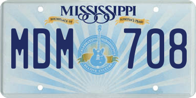 MS license plate MDM708