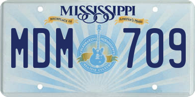 MS license plate MDM709