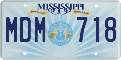 MS license plate MDM718
