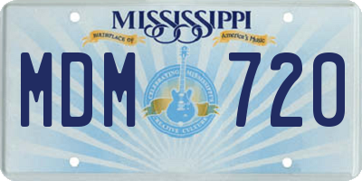 MS license plate MDM720