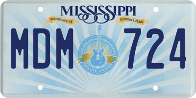 MS license plate MDM724