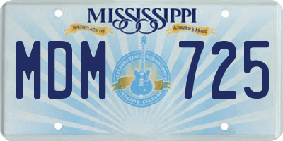 MS license plate MDM725