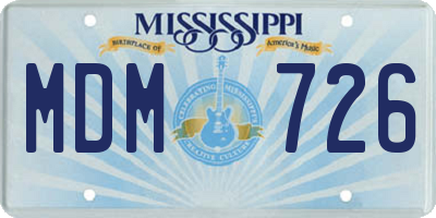 MS license plate MDM726
