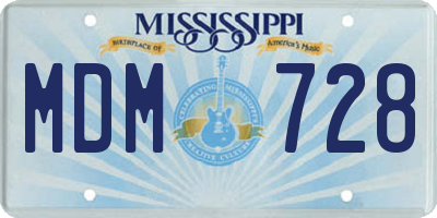 MS license plate MDM728