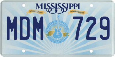 MS license plate MDM729