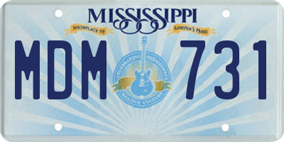 MS license plate MDM731