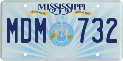 MS license plate MDM732