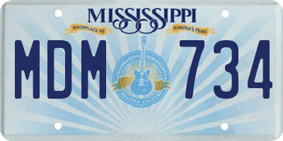 MS license plate MDM734