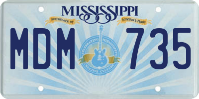 MS license plate MDM735