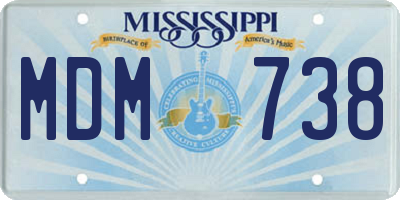 MS license plate MDM738