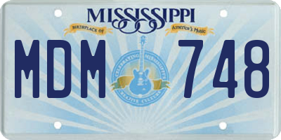 MS license plate MDM748