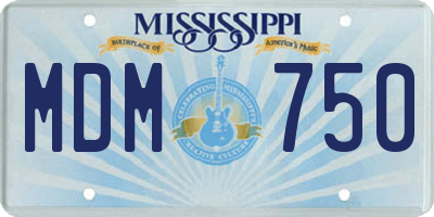 MS license plate MDM750
