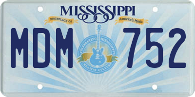 MS license plate MDM752