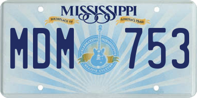 MS license plate MDM753