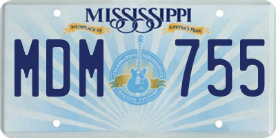 MS license plate MDM755