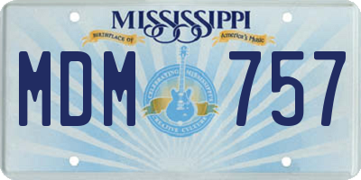MS license plate MDM757