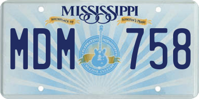 MS license plate MDM758