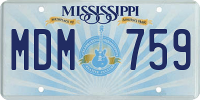 MS license plate MDM759