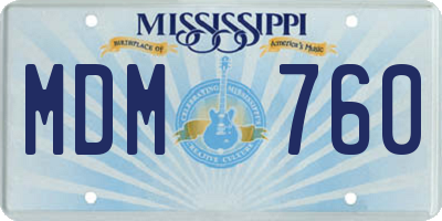 MS license plate MDM760