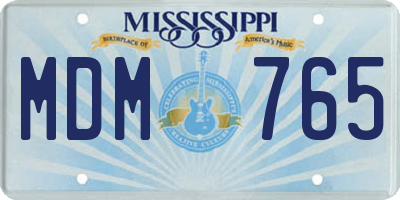 MS license plate MDM765
