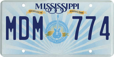 MS license plate MDM774