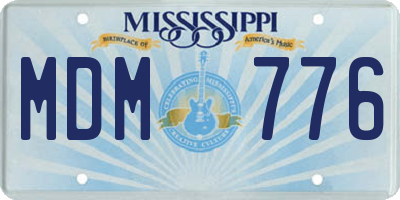 MS license plate MDM776